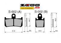 COPPIA PASTIGLIE FRENO ZCOO mod. S 002 EX C