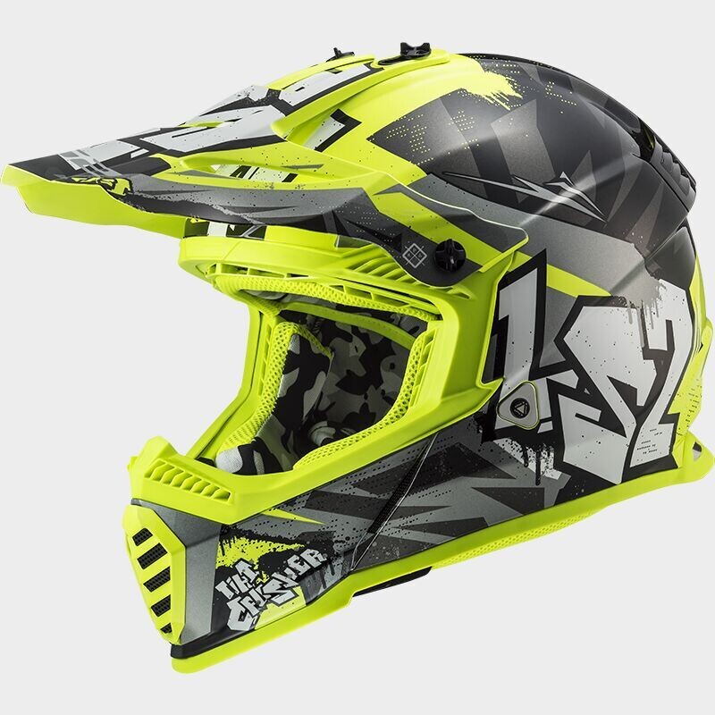 CASCO LS2 CROSS MX 437 FAST EVO II MINI col. CRUSHER FLUO ECE 22.06