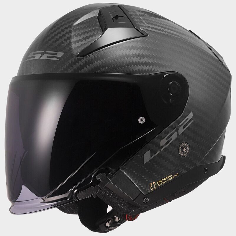 CASCO LS2 JET OF603 INFINITY II col. GLOSS CARBON ECE 22.06