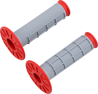 COPPIA MANOPOLE FUORISTRADA RENTHAL DOPPIA MESCOLA WAFFLE GREY/RED