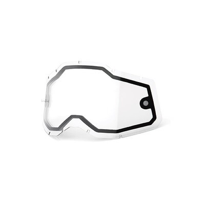 Lente di ricambio TRASPARENTE DOPPIA ANTI-APPANAMENTO per 100% RACE CRAFT 2 - ACCURI 2 - STRATA 2