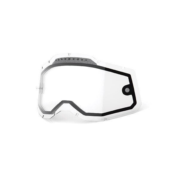 Lente di ricambio TRASPARENTE DOPPIA ANTI-APPANAMENTO con PRESE D&#39;ARIA per 100% RACE CRAFT 2 - ACCURI 2 - STRATA 2