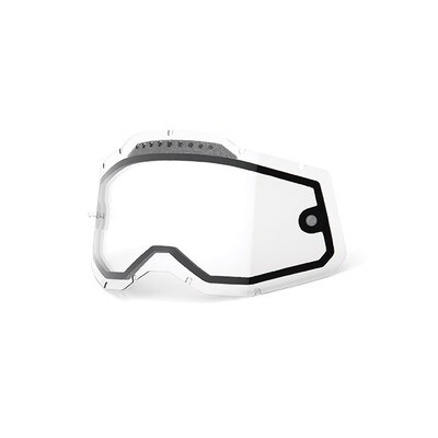 Lente di ricambio TRASPARENTE DOPPIA ANTI-APPANAMENTO con PRESE D&#39;ARIA per 100% RACE CRAFT 2 - ACCURI 2 - STRATA 2