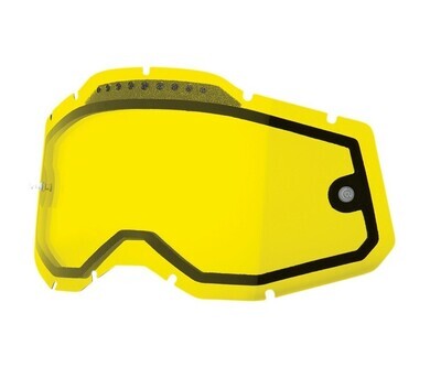 Lente di ricambio DOPPIA ANTI-APPANNAMENTO VENTILATA GIALLA per 100% RACE CRAFT  - ACCURI  - STRATA