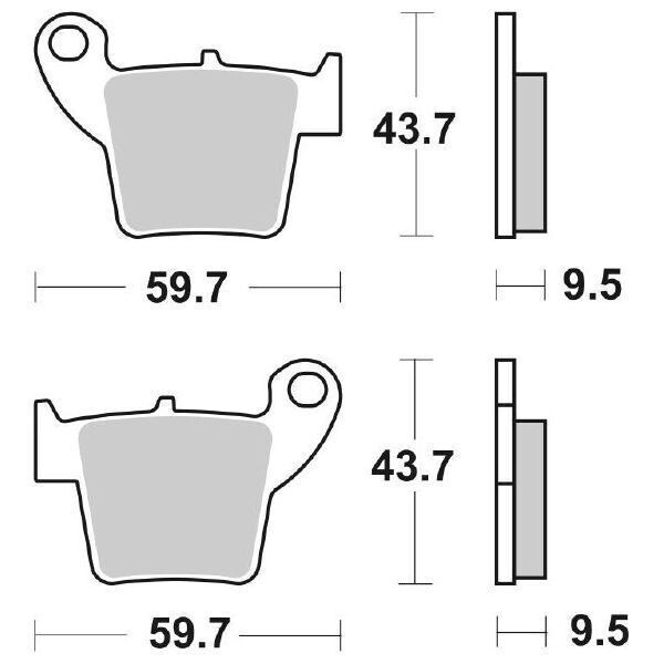 PASTIGLIE POSTERIORI SINTERIZZATA OFF-ROAD per KOVE 450 RALLY / RALLY PRO e MX / MX ENDURO 250 e 450