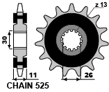 PIGNONE con GOMMA per YAMAHA Tenere&#39; 700
