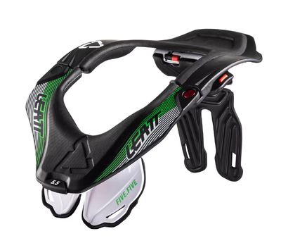 COLLARE LEATT Neck Brace 5.5 BLACK/WHITE/GREEN ideale per le discipline Off road tg. S/M