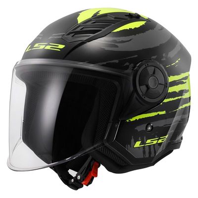 CASCO LS2 JET OF616 AIRFLOW II col. BRUSH NERO/FLUO ECE 22.06