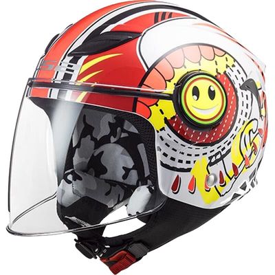 CASCO LS2 JET JUNIOR OF 602 FUNNY SLUCH RED