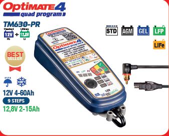 MANTENITORE / CARICA BATTERIE OPTIMATE 4 QUAD PROGRAM con connettore O-19