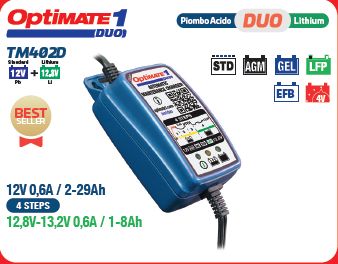 MANTENITORE / CARICA BATTERIE OPTIMATE 1 DUO GEL/LITIO