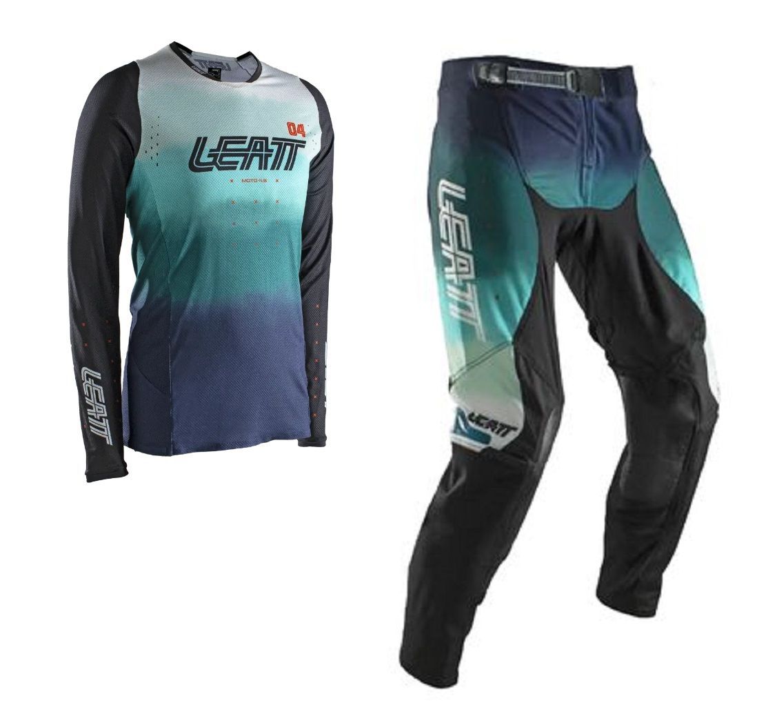 COMPLETO LADY MAGLIA LEATT 4.5 LITE MARINE + PANTALONE LEATT 4.5 MARINE