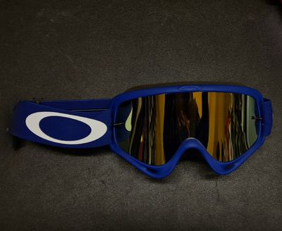 Mascherina CROSS OAKLEY O-FRAME MX BLUE - Lente Gold Iridium