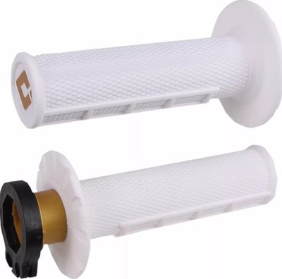 COPPIA MANOPOLE ODI FUORISTRADA LOCK-ON WAFFLE V2 WHITE/GOLD