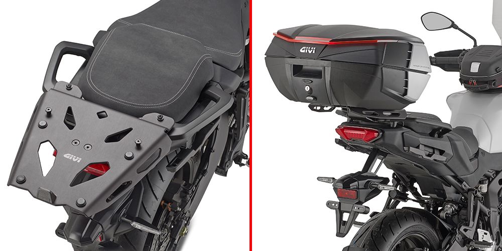 Attacco posteriore Givi SRA2171 per Yamaha Tracer 9 25, specifico per bauletto Monokey, anodizzato nero
