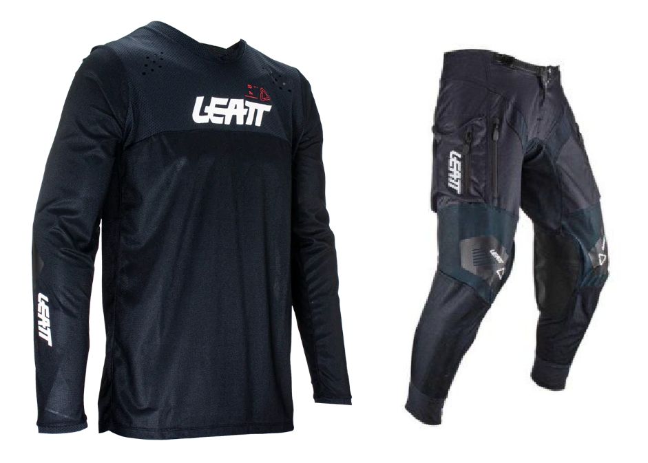 COMPLETO MAGLIA LEATT 4.5 ENDURO BLACK + PANTALONE LEATT 4.5 ENDURO BLACK