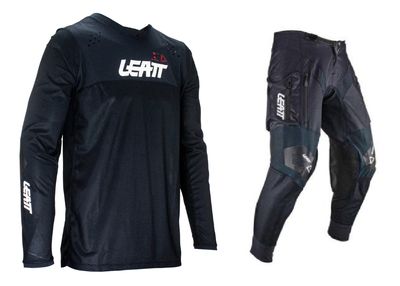COMPLETO MAGLIA LEATT 4.5 ENDURO BLACK + PANTALONE LEATT 4.5 ENDURO BLACK