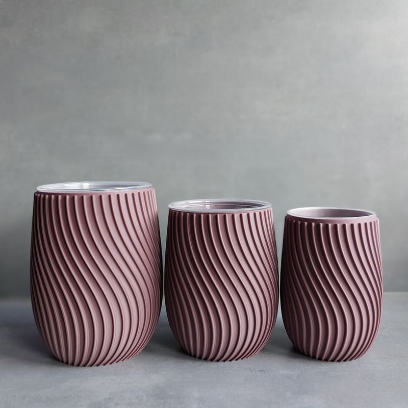 Lamellen (abgerundet) - Selbstbewässerungs-Topf Set