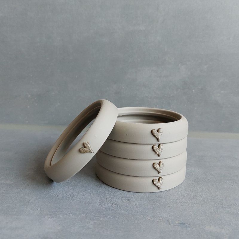 Ring mit goldenen Herz - Feuchtigkeits-Haube Set