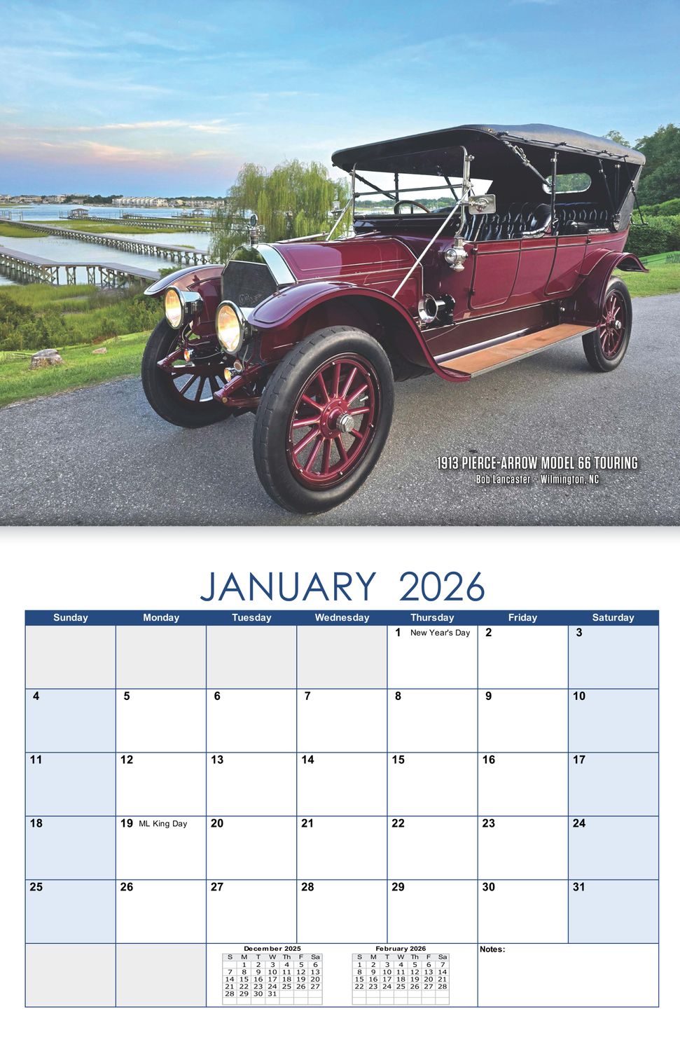 2026 Pierce-Arrow Wall Calendar
