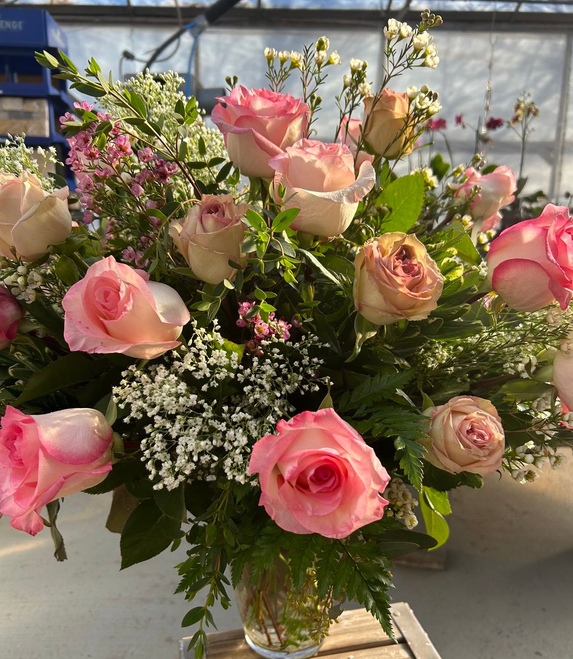 Perfectly Pink Roses in Vase