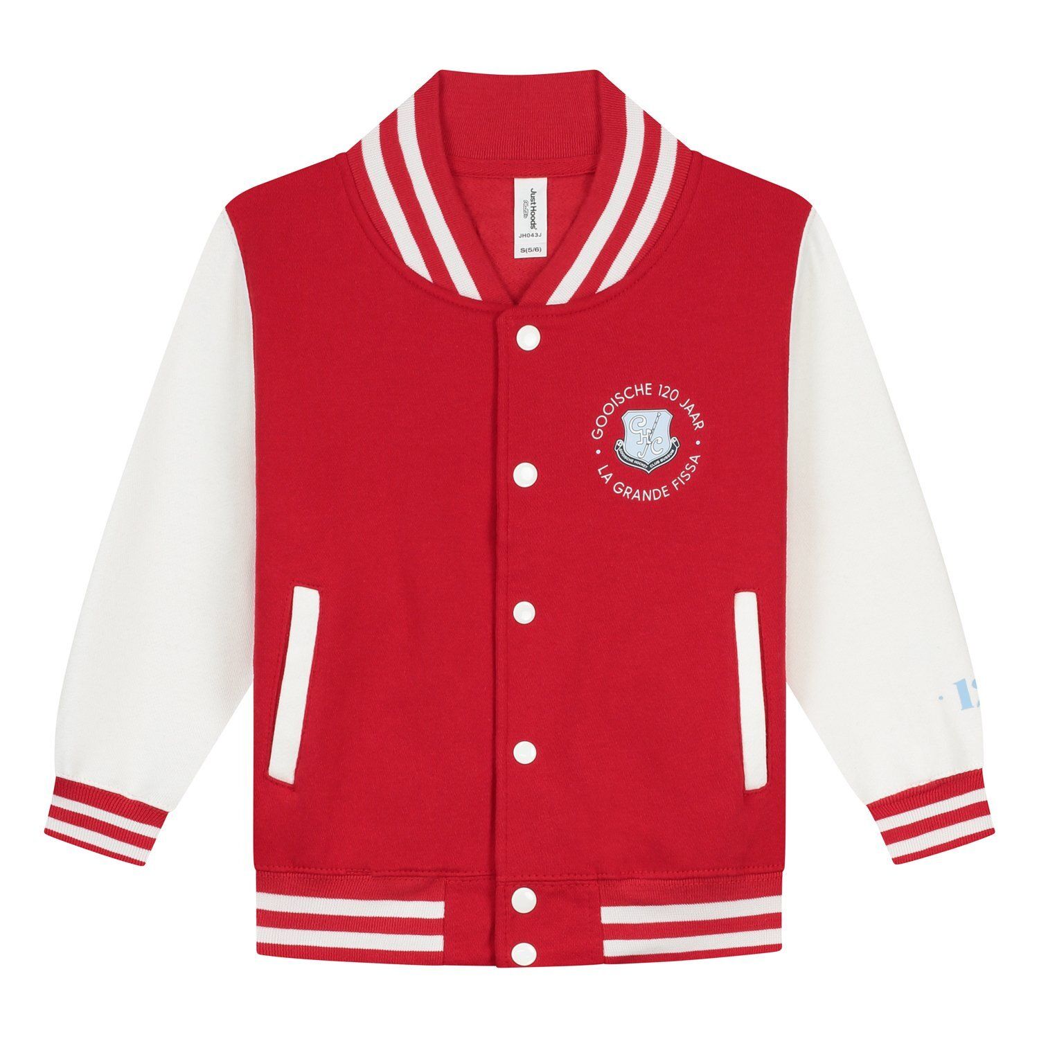 Baseball Jack met Gooische Lustrum logo - Kids -  Vuurrood / Wit