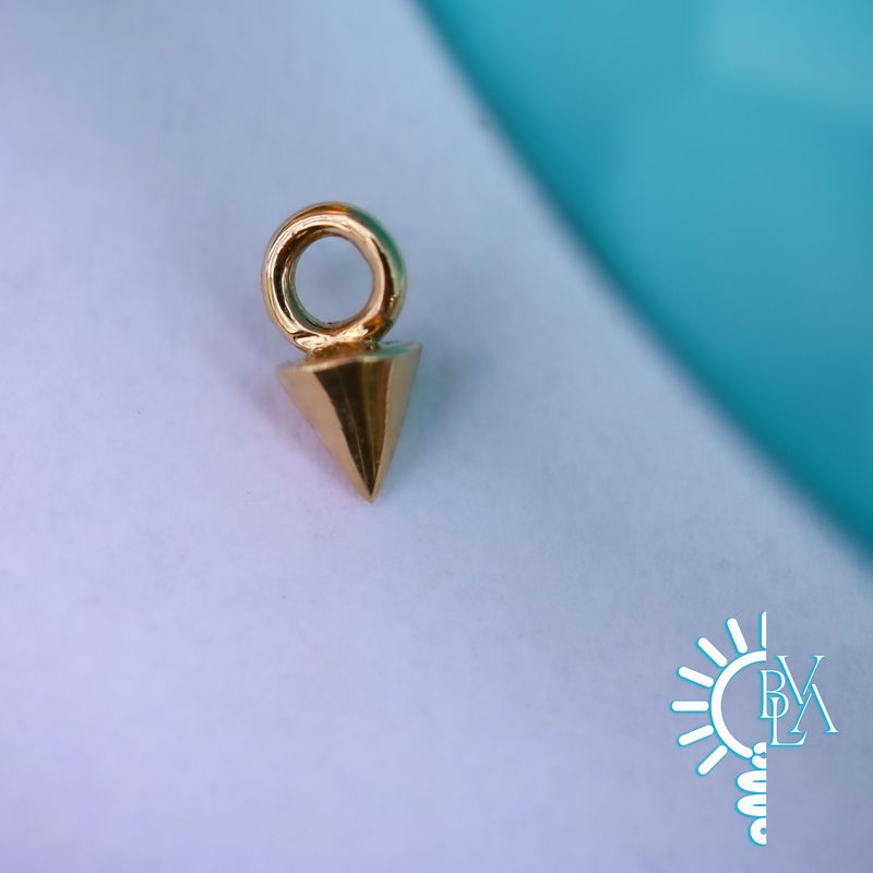 Spike 3mm Charm 16g 14k Yellow Gold