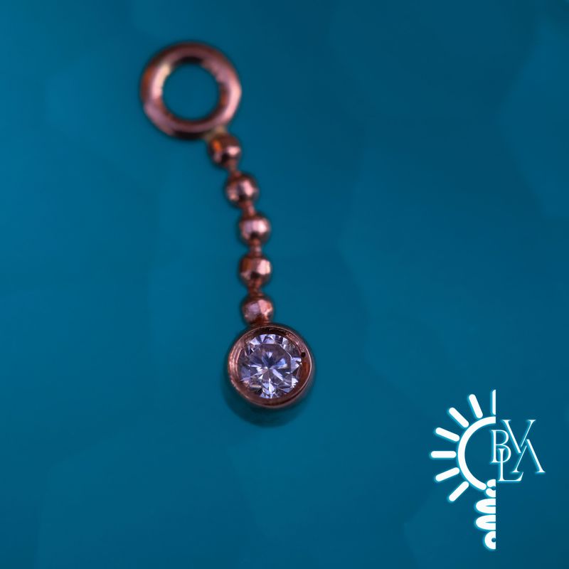 Comet CZ Charm 16g 14k Rose Gold