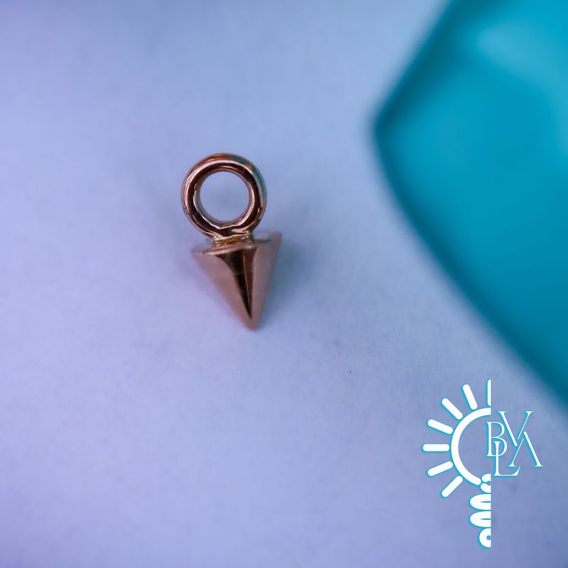 Spike 3mm Charm 16g 14k Rose Gold