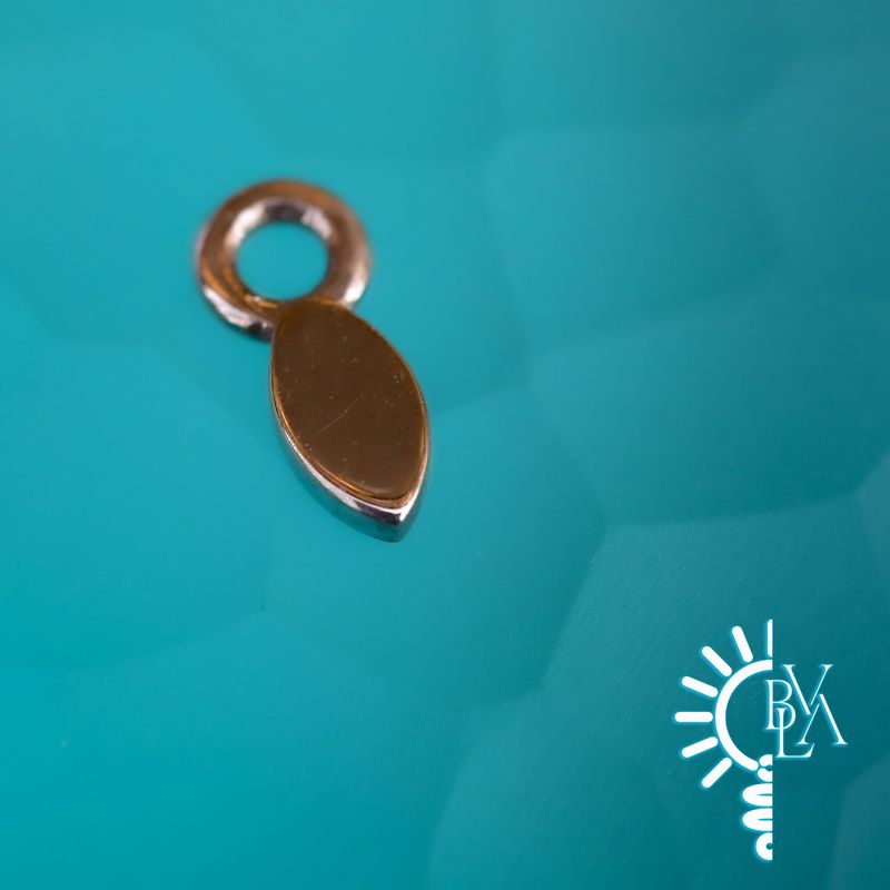 Flat Marquise Charm 16g 14k Rose Gold