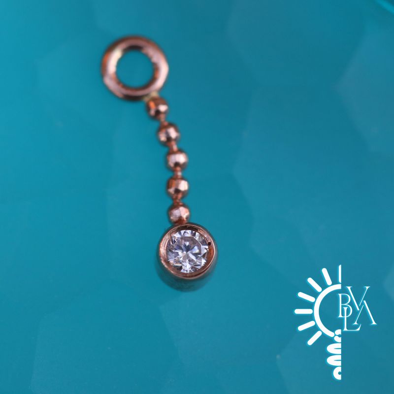 Comet CZ Charm 16g 14k Yellow Gold