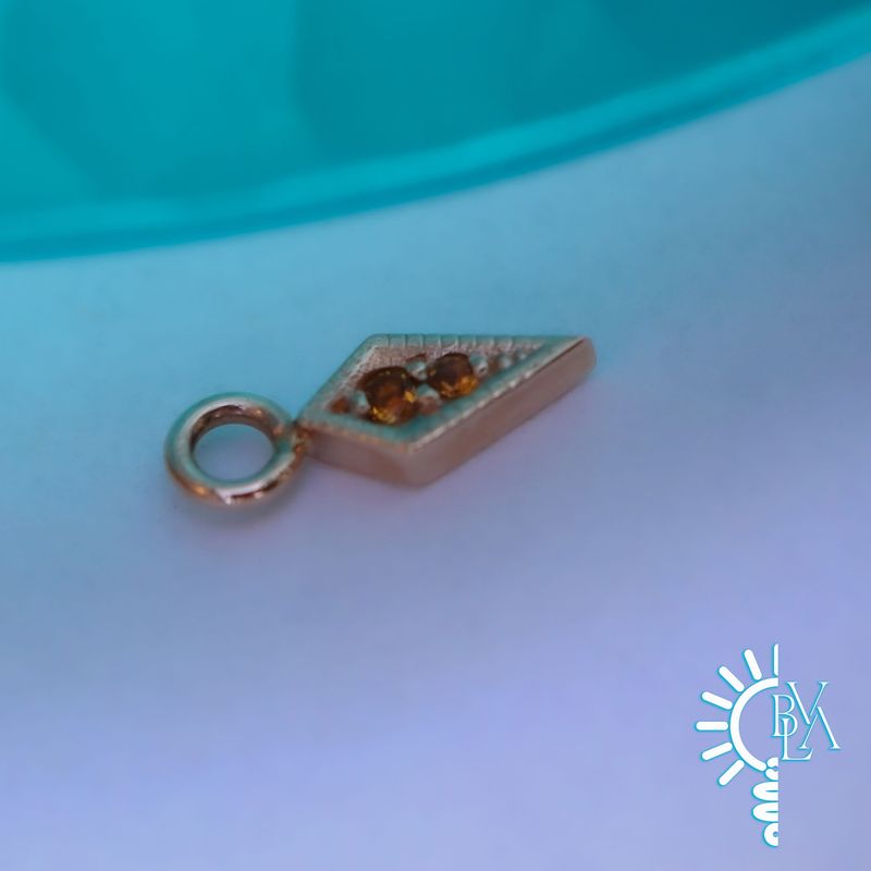 Dario Citrine Charm 16g 14k Rose Gold