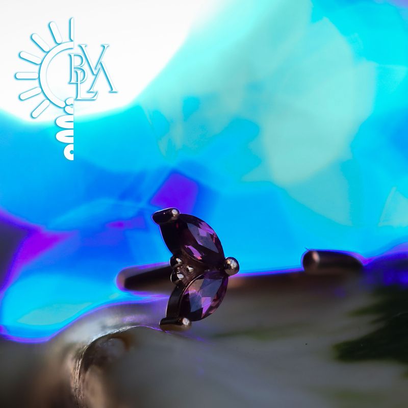 Petal Rhodolite Snail 18g 9/32" 14k Rose Gold