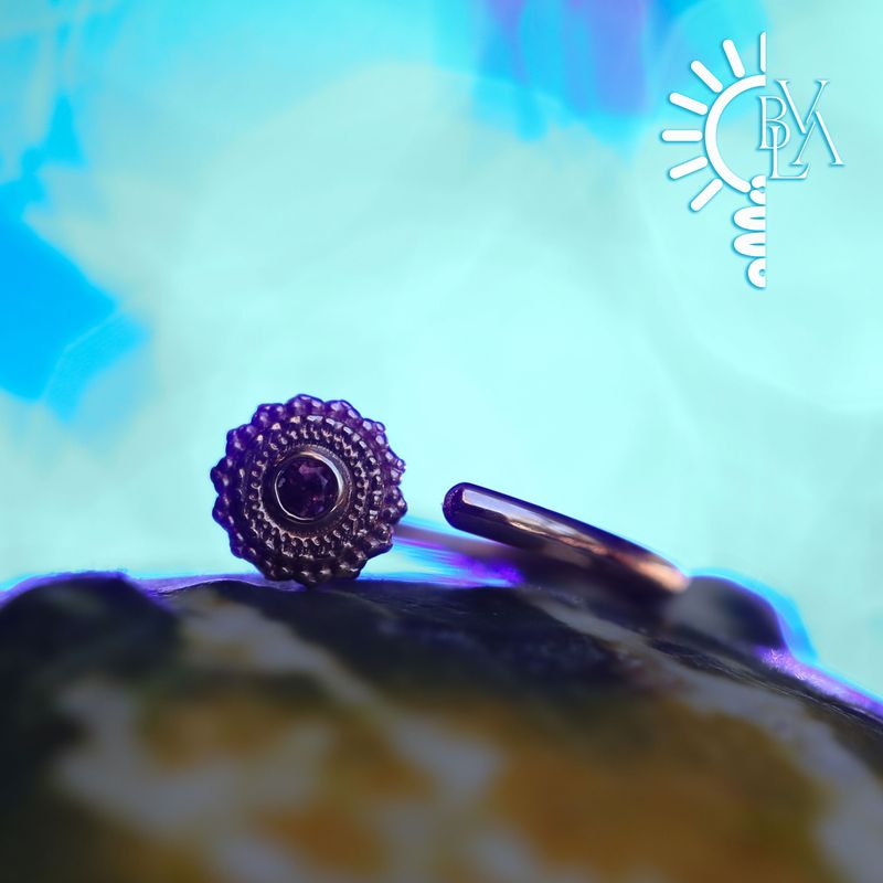 Afghan Rhodolite Snail 18g 9/32" 14k Rose Gold