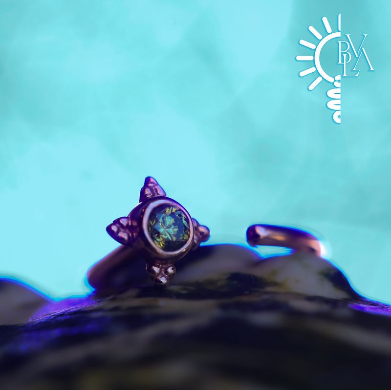 Mini Kandy Ice Green Diamond Snail 18g 9/32" 14k Rose Gold