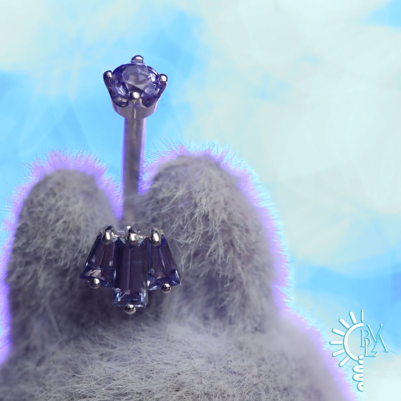 Oceane 3 Tanzanite J Curve 16g 9/32" 14k White Gold