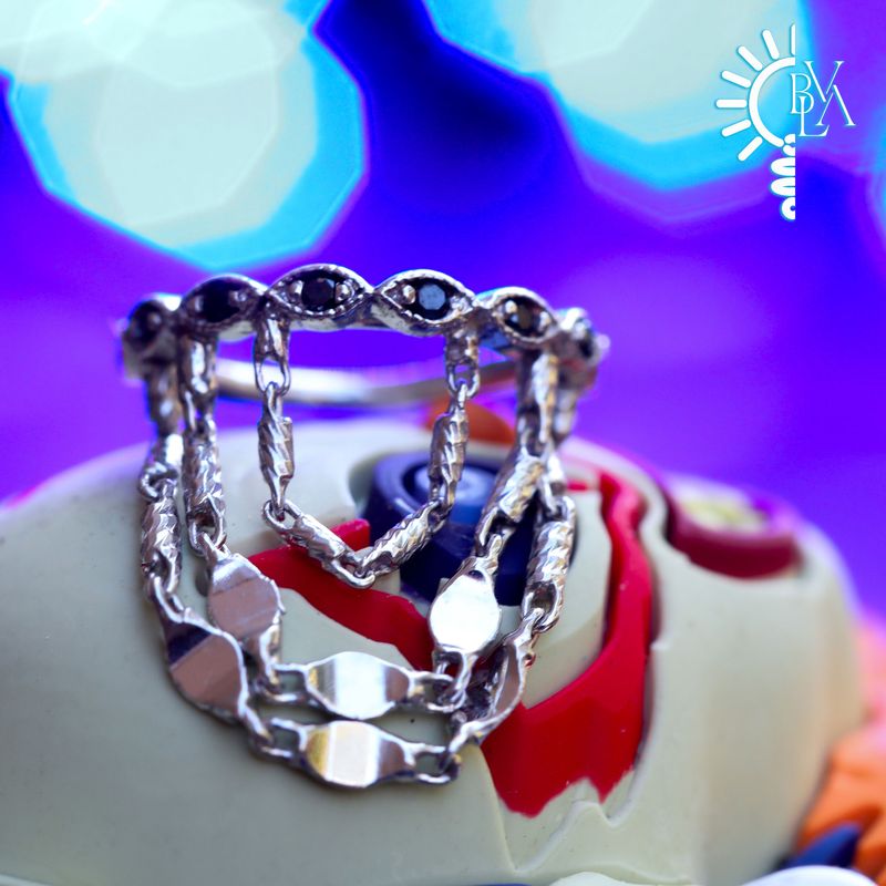 Rapture Black Diamond Outward Facing Seam Ring 18g 3/8" 14k White Gold