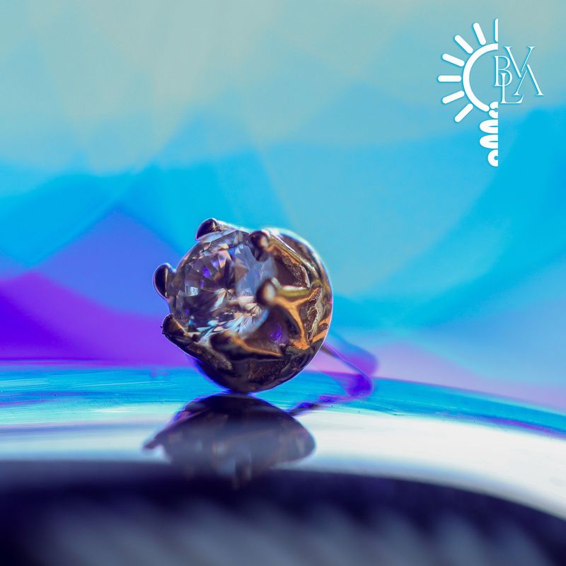 Crown Prong CZ 2.5mm Threadless End 14k Yellow Gold