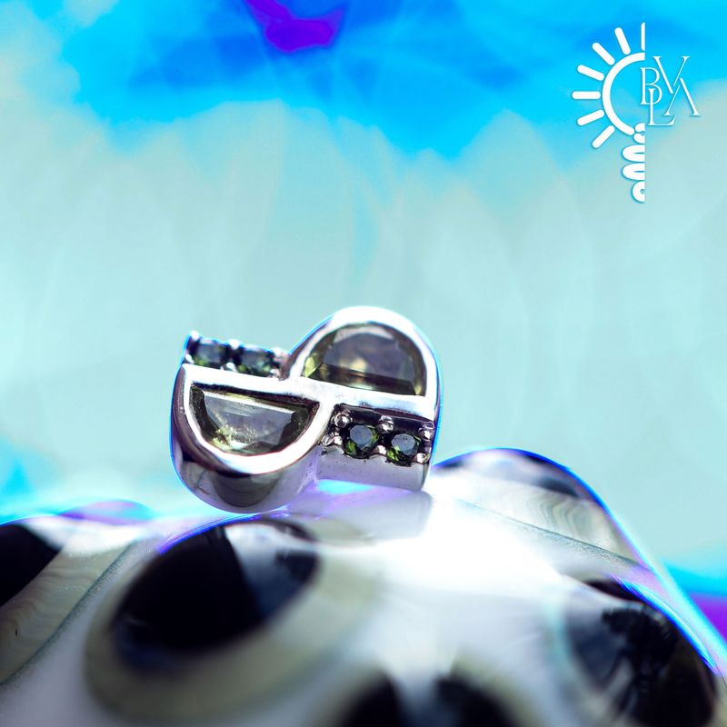 Dusk Peridot, Green Tourmaline 14g Threaded End 14k White Gold