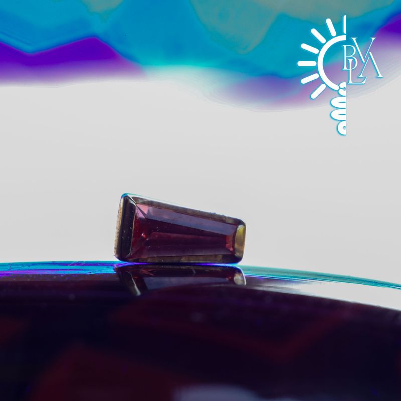 Tapered Baguette Padparadscha Sapphire 16g Threaded 14k Yellow Gold