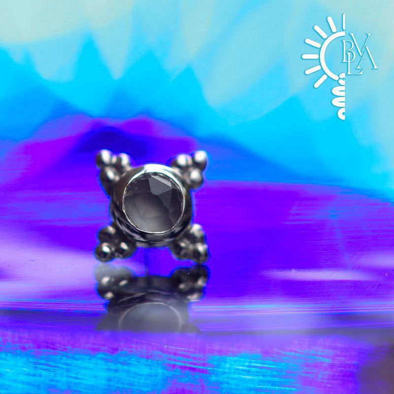 Mini Kandy Rose Cut Lavender Chalcedony Threadless End 14k White Gold