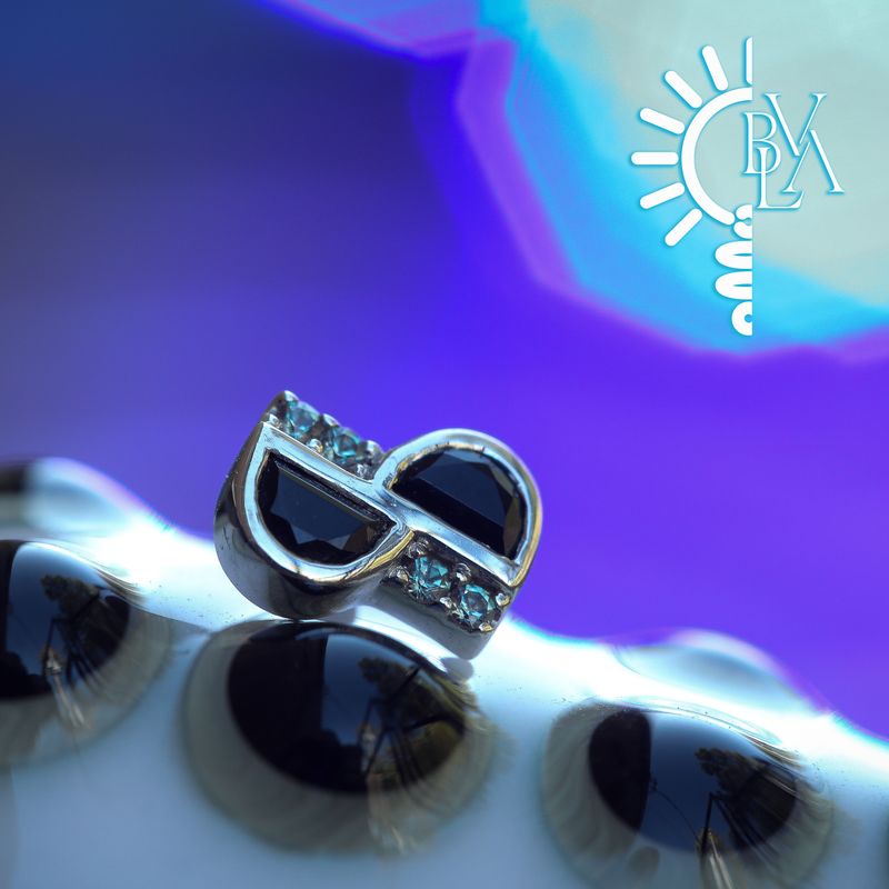 Dusk Faceted Onyx, Alexandrite 14g Threaded End 14k White Gold