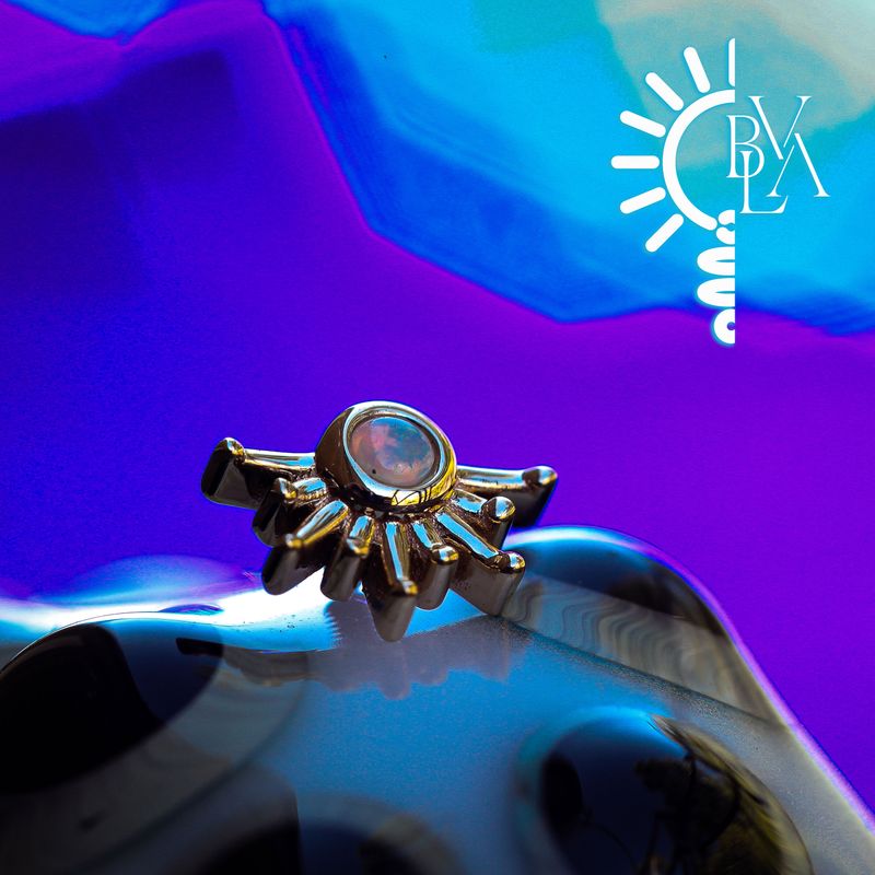 Live To Tell Genuine Opal 6mm 16g Threaded End 14k Yellow Gold