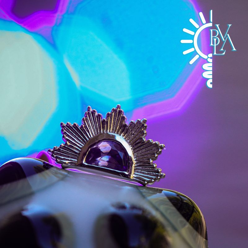 Himalia Rhodolite 8.5mm 14g Threaded End 14k Rose Gold