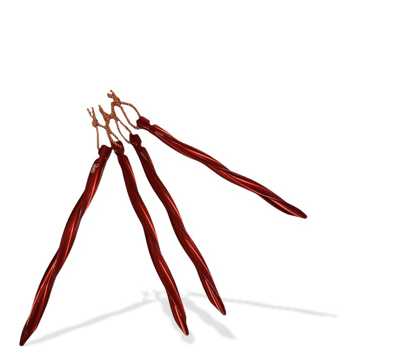 Bakas Zeltheringe Twist Vier Stück in Rot