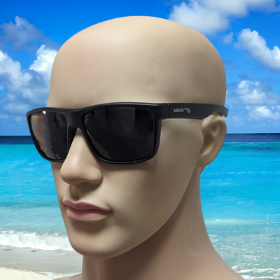 Sonnenbrille SEENsuechtig schwarz 2 mit Auftrieb Unisex Damen Herren inkl. Tuch + Hülle