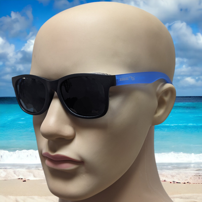 Sonnenbrille SEENsuechtig schwarz blau mit Auftrieb Unisex Damen Herren inkl. Tuch + Hülle