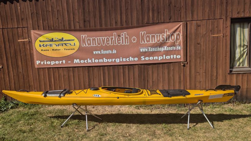 Prijon Touryak 470 LV gelb gebraucht Kajak mit Steueranlage Set 2023