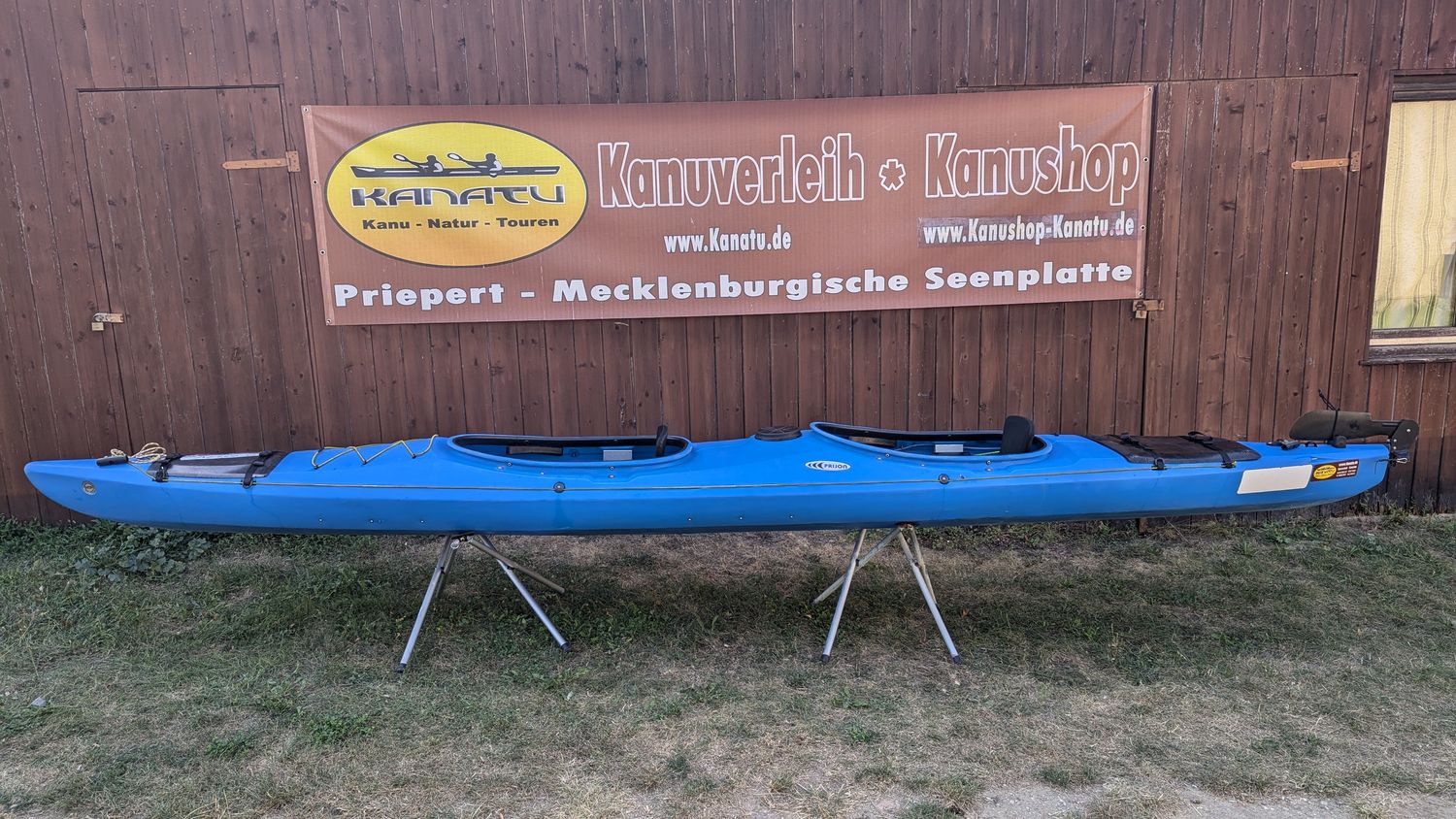 Prijon Excursion EVO blau gebraucht Kajak mit Steueranlage Set 2024