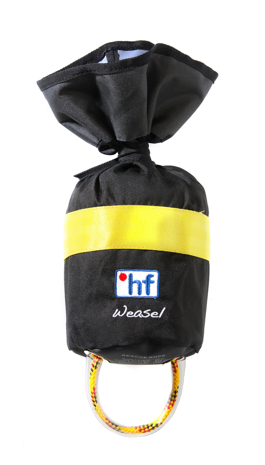 Wurfsack hf Weasel 18 Meter Rettungsleine Kajak Boot SUP Wurfseil Wasserrettung, Farbe:: schwarz / gelb